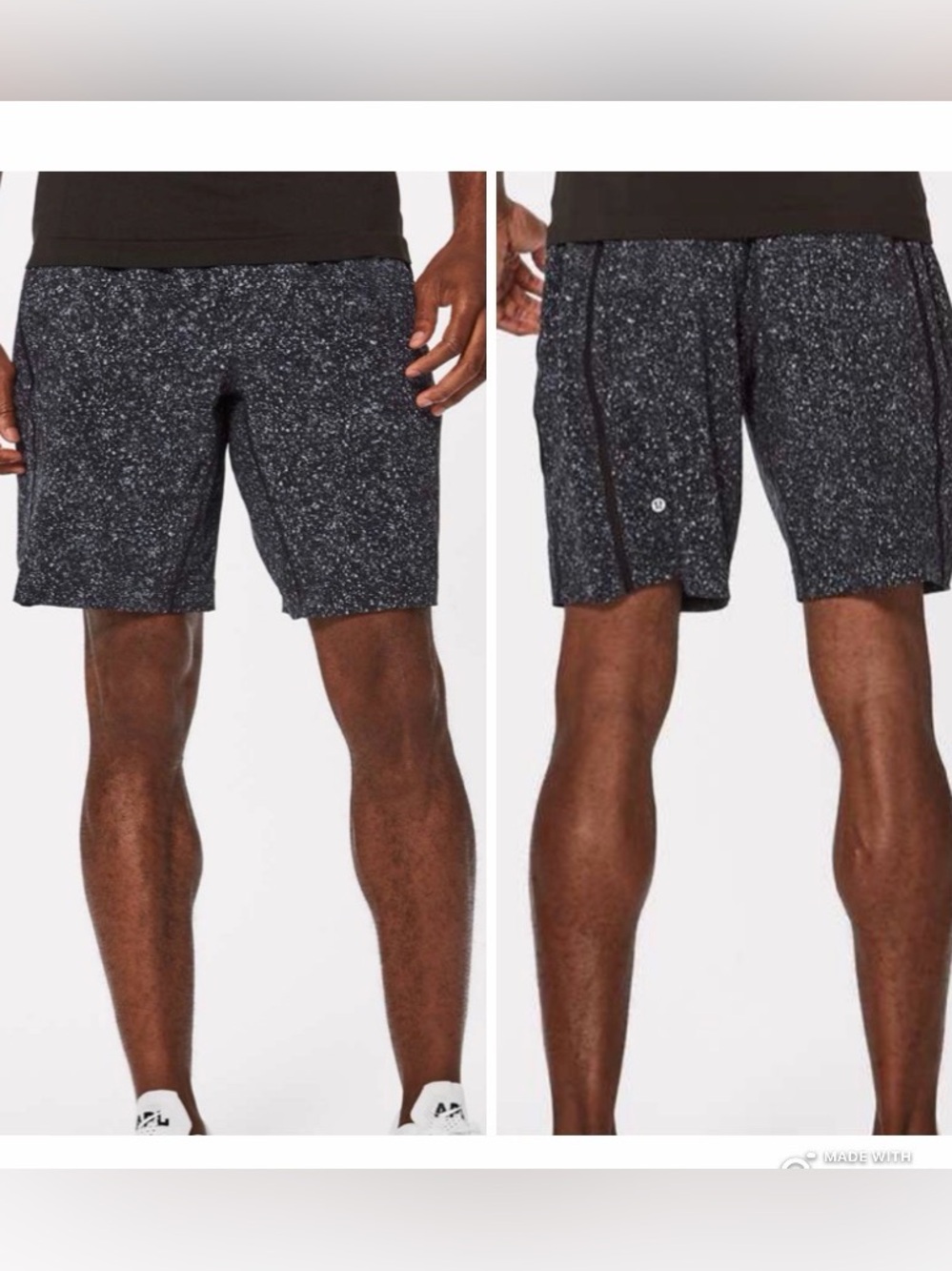 Lululemon Pace Breaker Short 9" Lined Men’s Large Black Gray Gym Run Workout